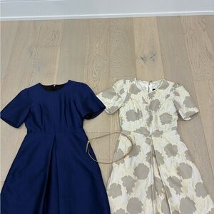 Pink Tartan Navy Blue Fit & Flare Dress